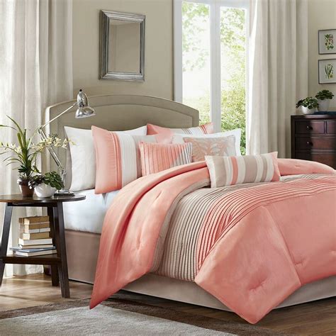 While the site is in maintenance mode some features won't be available. ELEGANT LOVELY CORAL TAUPE COMFORTER 7 PC SET CAL KING ...