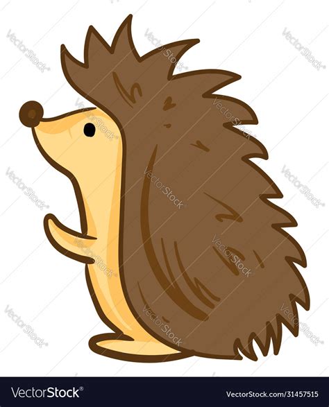 Hedgehog Clipart On White Background Royalty Free Vector