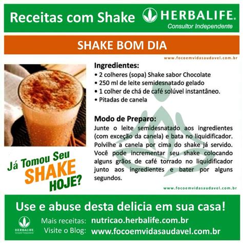 SHAKE BOM DIA Mais Uma Receita Deliciosa Com Shake Herbalife Focoemvidasaudavel