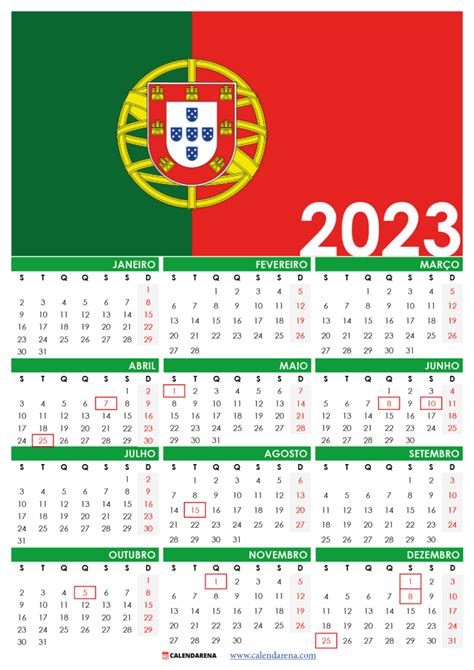 Calend 225 Rio 2023 Portugal Para Imprimir Com Feriados