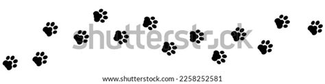 Black Footprints Dogs Paw Print Animal Stock Vector Royalty Free