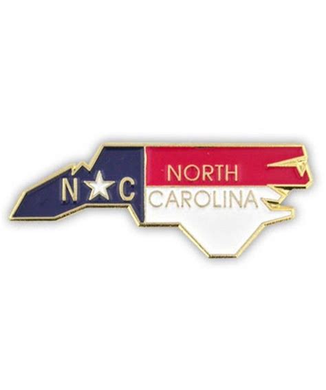 Pinmarts State Shape Of North Carolina And North Carolina Flag Lapel