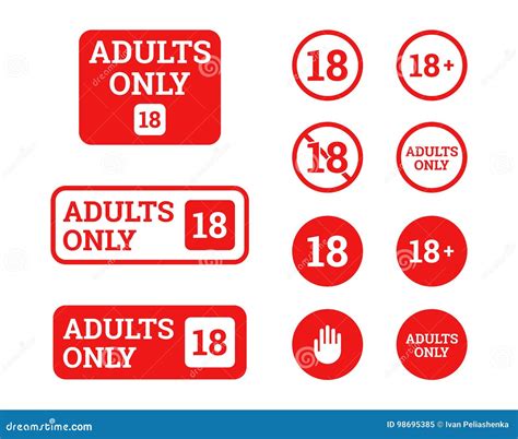 Adults Only Icons Signs Stock Illustration Illustration Of Reflection