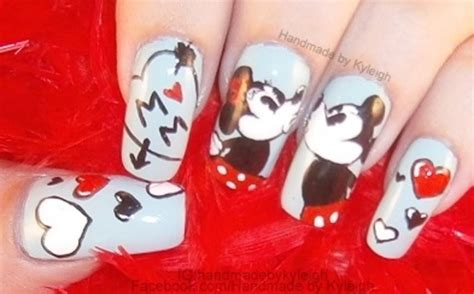 Mickey Loves Minnie Nail Art By Kyleigh Handmade By Kyleigh
