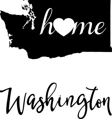 Washington State Map Digital File Svg Png  Eps Vector Etsy