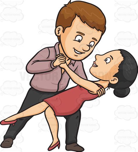 A Couple Dancing Tango Couple Dancing Cartoon Cartoon Drawings