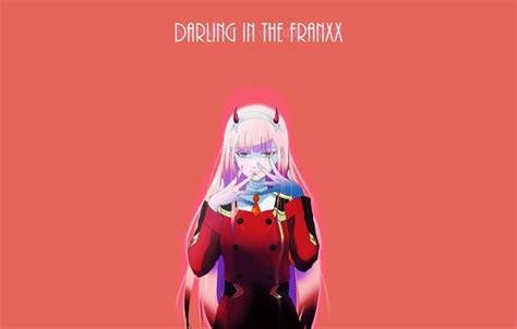Wallpaper Girl Hands Red Background 002 Darling In The Frankxx
