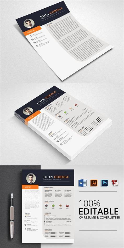 A cv, short form of curriculum vitae, is similar to a resume. CV Word Resume Template | Cv words, Resume template ...