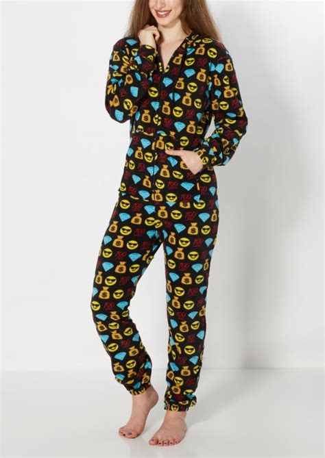 100 Emoji Hooded Fleece Onesie Onesies 100 Emoji Onesies Fleece