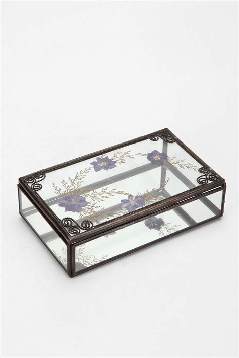 Pressed Flower Glass Box Glass Jewelry Box Jewelry Box Plans Glass Boxes