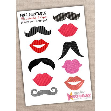 Printable Moustache And Lips Photo Booth Props Only