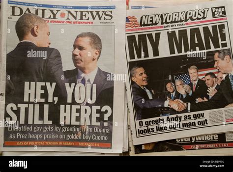The New York Daily News And New York Post Newspaper Headlines Stock