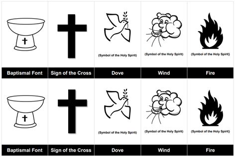 Free Printable Baptism Game Symbols Match Catechism Angel Free