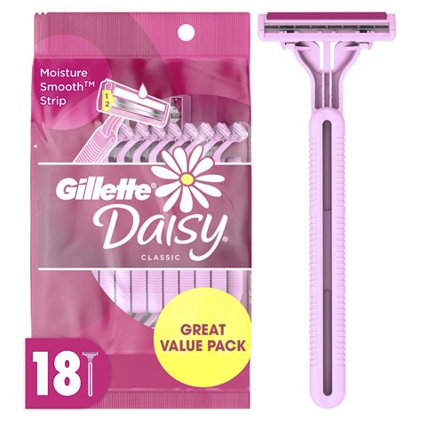 Daisy Gillette Disposable Razors For Women 2 Bladed 18 Count