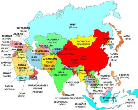 GeografÍa Mundial División Política De Asia
