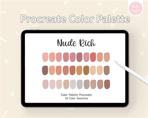 Procreate Color Palette Nude Rich Color Swatches Instant Etsy
