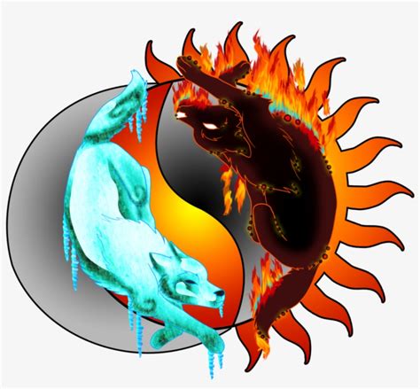 Icefire Wolf Yin Yang By Rainbowdogma On Deviantart Ice And Fire