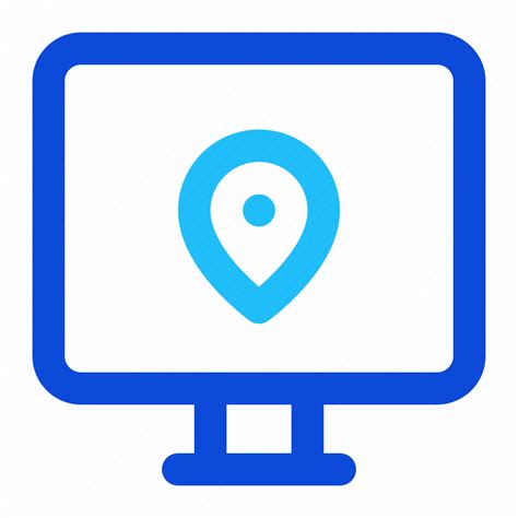 Computer Location Pin Screen Map Icon Download On Iconfinder