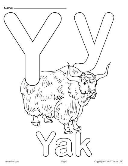 We hope you and your kids have fun working with these letter y coloring pages free printable for your preschoolers. Letter Y Alphabet Coloring Pages - 3 Printable Versions ...
