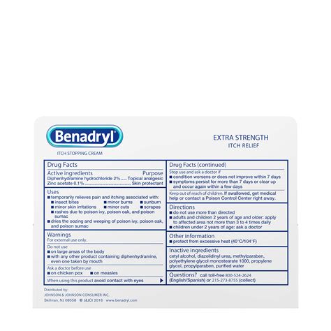 Benadryl Extra Strength Itch Stopping Anti Itch Cream With Histamine