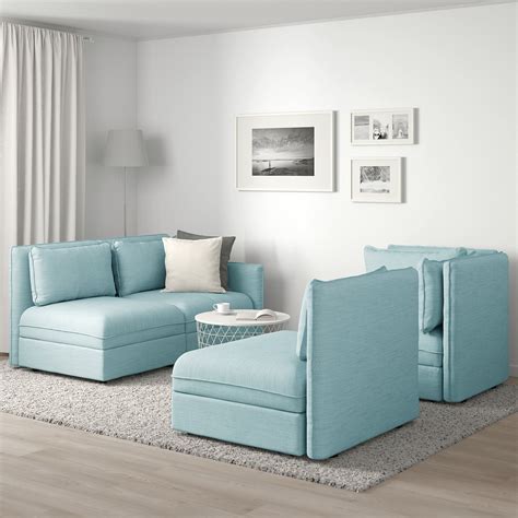 vallentuna modular corner sofa 3 seat with storage hillared light blue ikea corner sofa