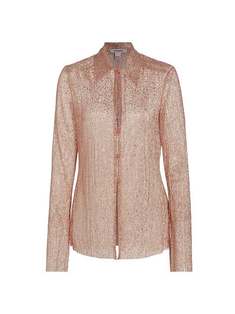 Sabina Musayev Lital Pleated Foil Buttoned Top In Pink Lyst