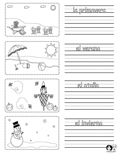 Printable Worksheet On The Seasons In Spanish With Pictures To Color