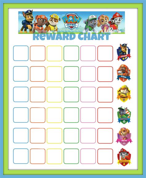 Paw Patrol Reward Chart Potty Sticker Chart Printable Potty Chart
