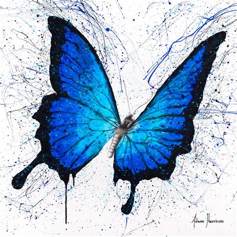 Tropics Of Blue Butterfly Art Print By Ashvinharrison X Small