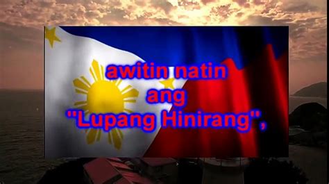 Philippine National Anthem Pambansang Awit Ng Pilipinas Lupang Hinirang With Lyrics