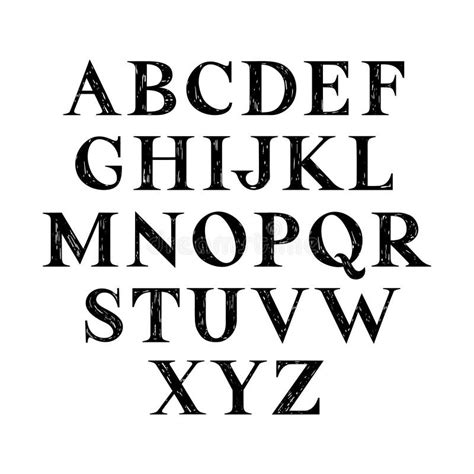 Hand Drawn Alphabet Sans Serif Font Royalty Free Vect