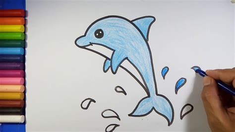 Easy And Simple Dolphin Drawing Youtube