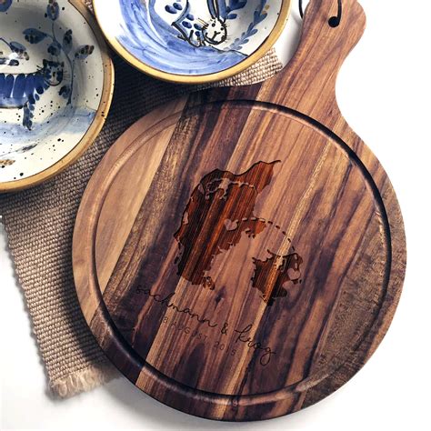 Personalized States Cutting Board Acacia Wood Charcuterie Board