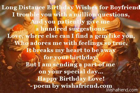 When you fail to give words to your emotions, let the music speak on your behalf. Long Distance Birthday Wishes for Boyfriend, Boyfriend ...