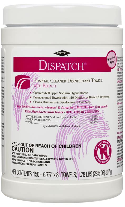 Dispatch Hospital Cleaner Disinfectant Towels With Bleach Property Real Estate For Rent