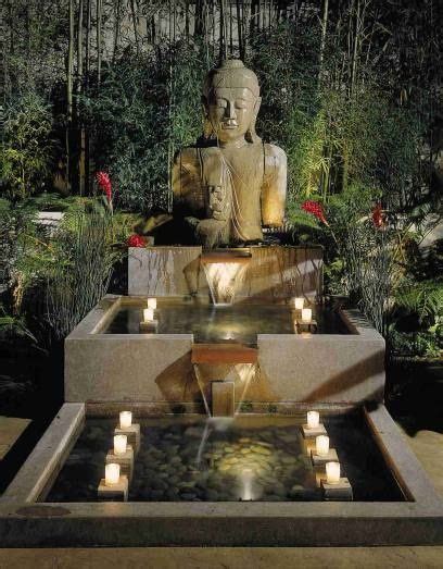Buddha Statue And Fountain Get The Look At Mix Zen Garden Design