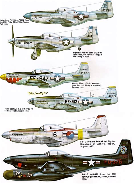 North American F 51 Mustang And F 82 Twin Mustang Korean War A Photo