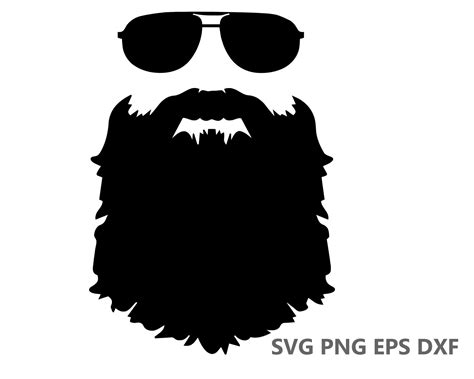 Hipster Beard SVG Cutting Files Eps Dxf Png Cricut Silhouette Etsy