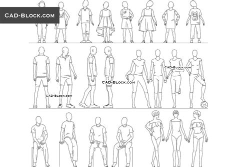Mannequin Pack 01 Dwg Vector Drawings