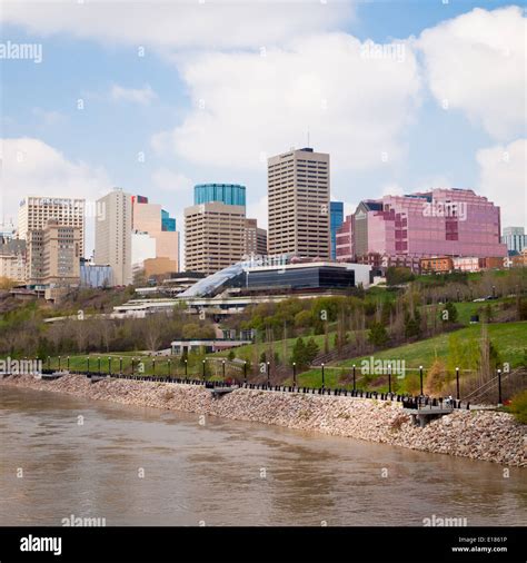 The Skyline Of Downtown Edmonton Alberta Canada And The North