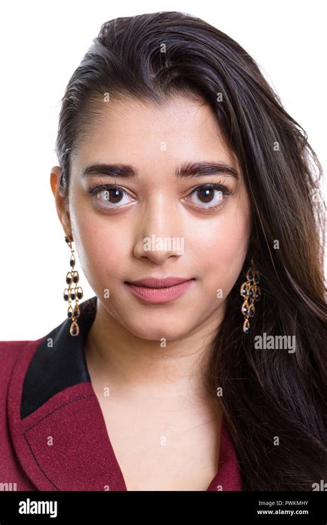 Portrait Of Young Beautiful Indian Businesswoman Face Stock Photo Alamy