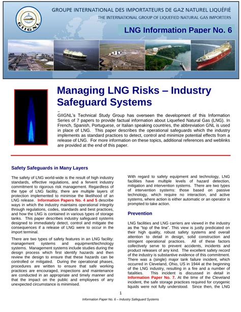 Pdf Managing Lng Risks Industry Safeguard Systems Giignlgiignl Org