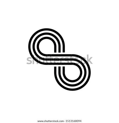 Black White Number Eight Logo Template Stock Vector Royalty Free