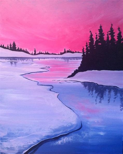 Find Your Next Paint Night Muse Paintbar Winter Painting Canvas