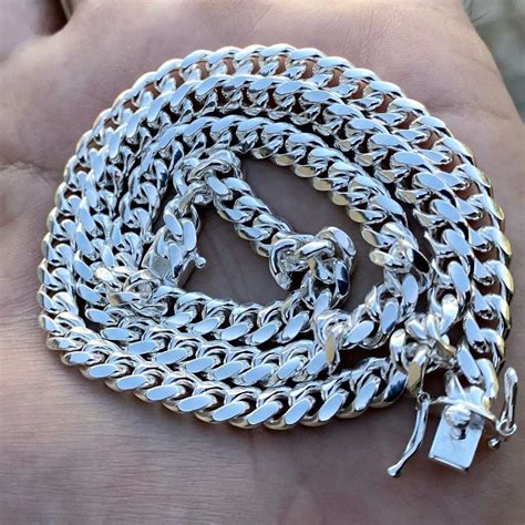 925 Sterling Silver Miami Cuban Link Chain Necklace 6mm 20