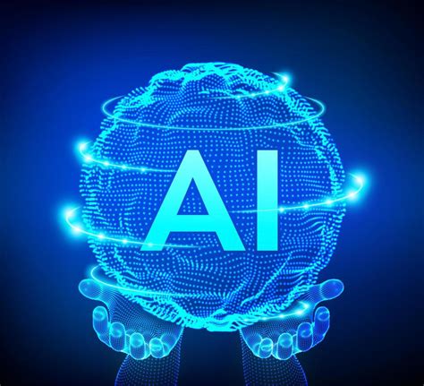 Ai Artificial Intelligence Logo In Hands Artificial Intelligence And