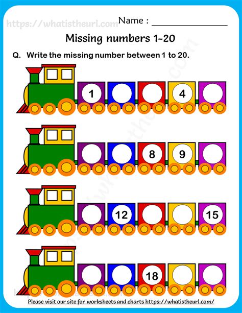 Missing Number Worksheets English Worksheets For Kids 1st Grade