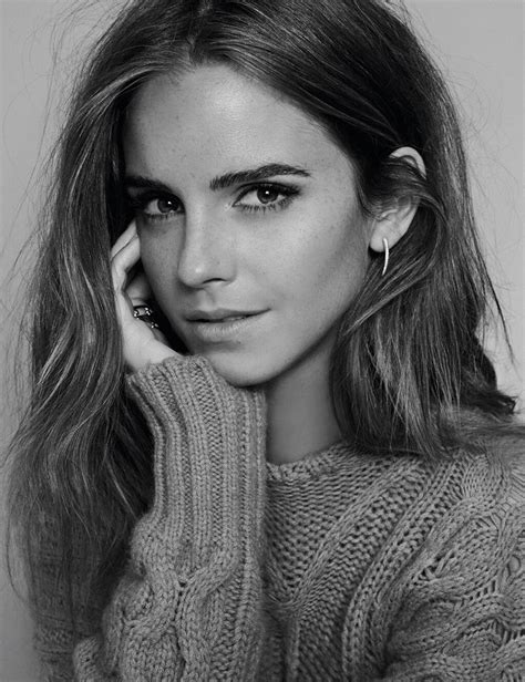 Emma Watson Epic B W Headshot Cableknit Sweater R EmmaWatson