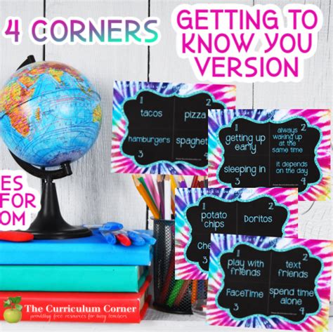 4 Corners Back To School Feature The Curriculum Corner 123