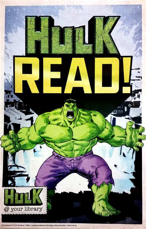 Hulk Your Library Read Library Posters Library Book Displays